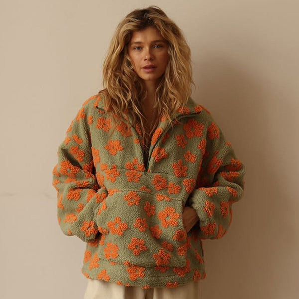 Polar Fleece Floral Autumn Sweater