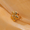 Floral Earrings with Inlaid Crystal