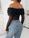 Mesh Gauzy 3D Rose Nighty