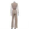 Sleeveless Short Vest Top & Wide Leg Pants