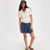 Cocoa Yacht Club A line Casual Retro Denim Pleated Skirt