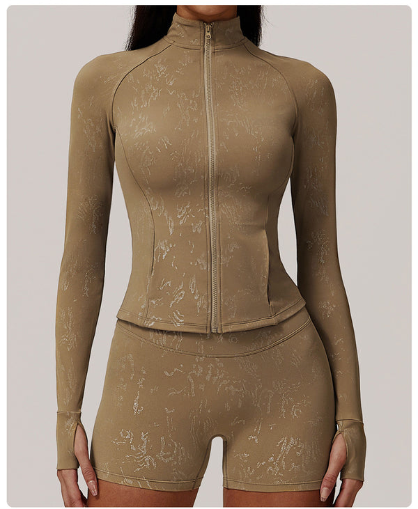Silver Quick Drying Top Nude Feel Yoga jacket