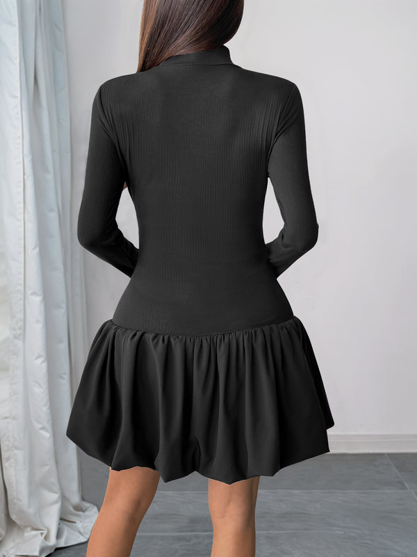 Slim Fit Basic Turtleneck Dress