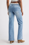 Lace Washed Natural Denim Jeans