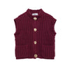 Gold Button Thick Knitted Cardigan Vest