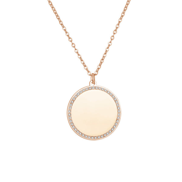 Round Inlaid Zircon Necklace