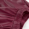 Cocoa Yacht Club Wine Red Fleece & Faux Leather Swing High Waist Skirt