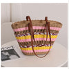 Vintage Stripe Portable Straw Bag