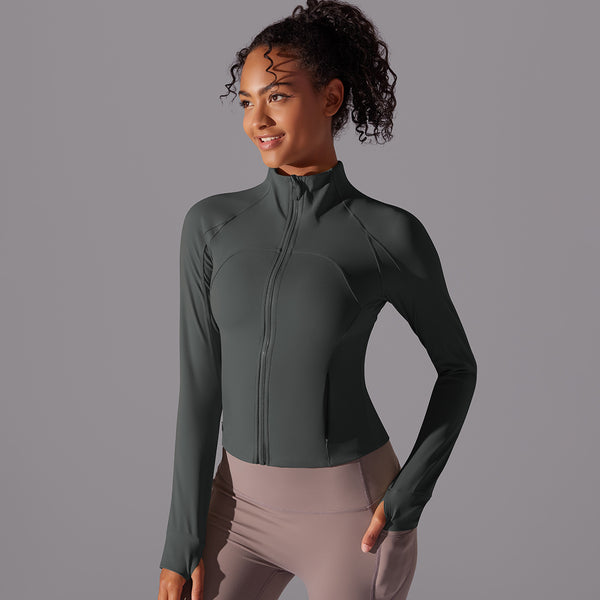 Stitching Fitness Zipper Skin Friendly Slim Fit Jacket