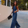 Denim Vest & Wide Leg Pants