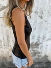 Solid Color Gold Sleeveless Vest Top