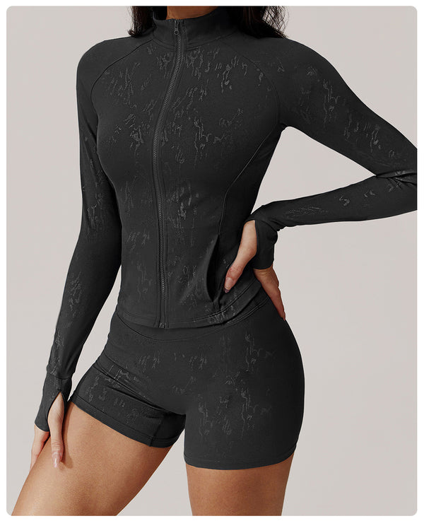Silver Quick Drying Top Nude Feel Yoga jacket