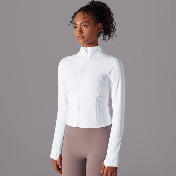Stitching Fitness Zipper Skin Friendly Slim Fit Jacket