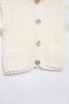 Gold Button Thick Knitted Cardigan Vest