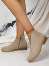 Side Zipper Suede Ankle Boots