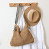 Navy Straw Bag