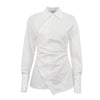 Cotton White Cross Asymmetric Cardigan Top
