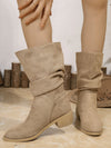 Mid Calf Vintage Suede Pile Boots