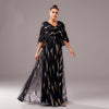 Sequined Gold & Black Cocktail Evening Dress