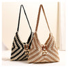 Grandmother Grid Straw Bag