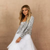 Color-Blocking Sequin Coat