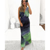 Tie Dye Backless Slit Dress