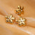 Floral Earrings with Inlaid Crystal