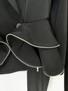 Zipper Ruffled Blazer & Skinny Pants