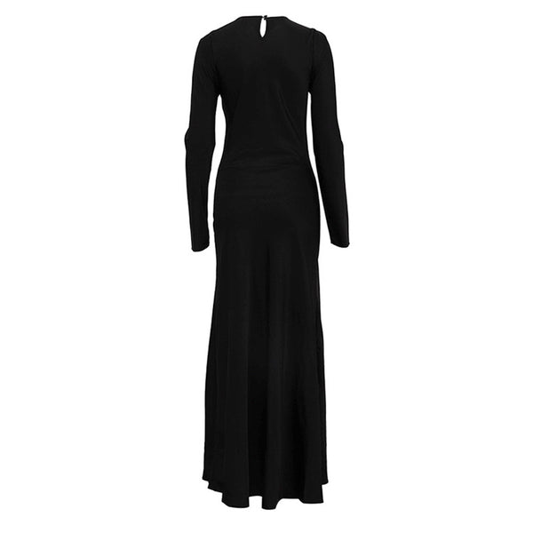 Lace Stitch Black Dress