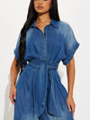 Denim Baggy Belted Jumpsuit