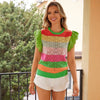 Hollow Out Cutout Striped Top