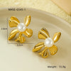Floral Pearl Stud Earrings