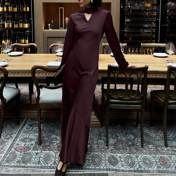 Scarf V neck Elegant Dress