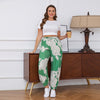 Green & Cream Flower Pants