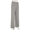 Professional High Waist Straight Woven Pants