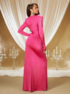 Cinched Deep V Plunge Maxi Dress