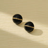 Orange Circle & Chain Stud Earrings
