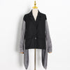 Contrast Color Asymmetric Cardigan