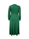 Cross Collar Waist-Slimming Maxi Dress