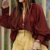 Loose Solid Peplum Sleeve Top