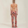 Summer Beach Print Long Coverall and Bikini Set