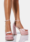 Fish Mouth Satin Platform Sandals