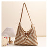 Grandmother Grid Straw Bag