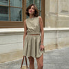 Linen Short Skirt Casual Two Piece