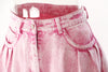 Pink Washed Denim Long Skirt