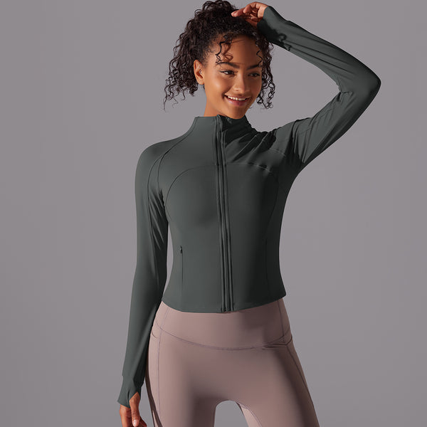 Stitching Fitness Zipper Skin Friendly Slim Fit Jacket