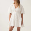 Embroidered Cinched Babydoll Dress