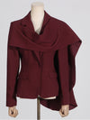 Trendy Red Shawl Blazer