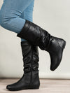 Retro Western Denim Thin Leather Boots