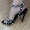 Gradient Rivet Pearl Stiletto Heel Sandals